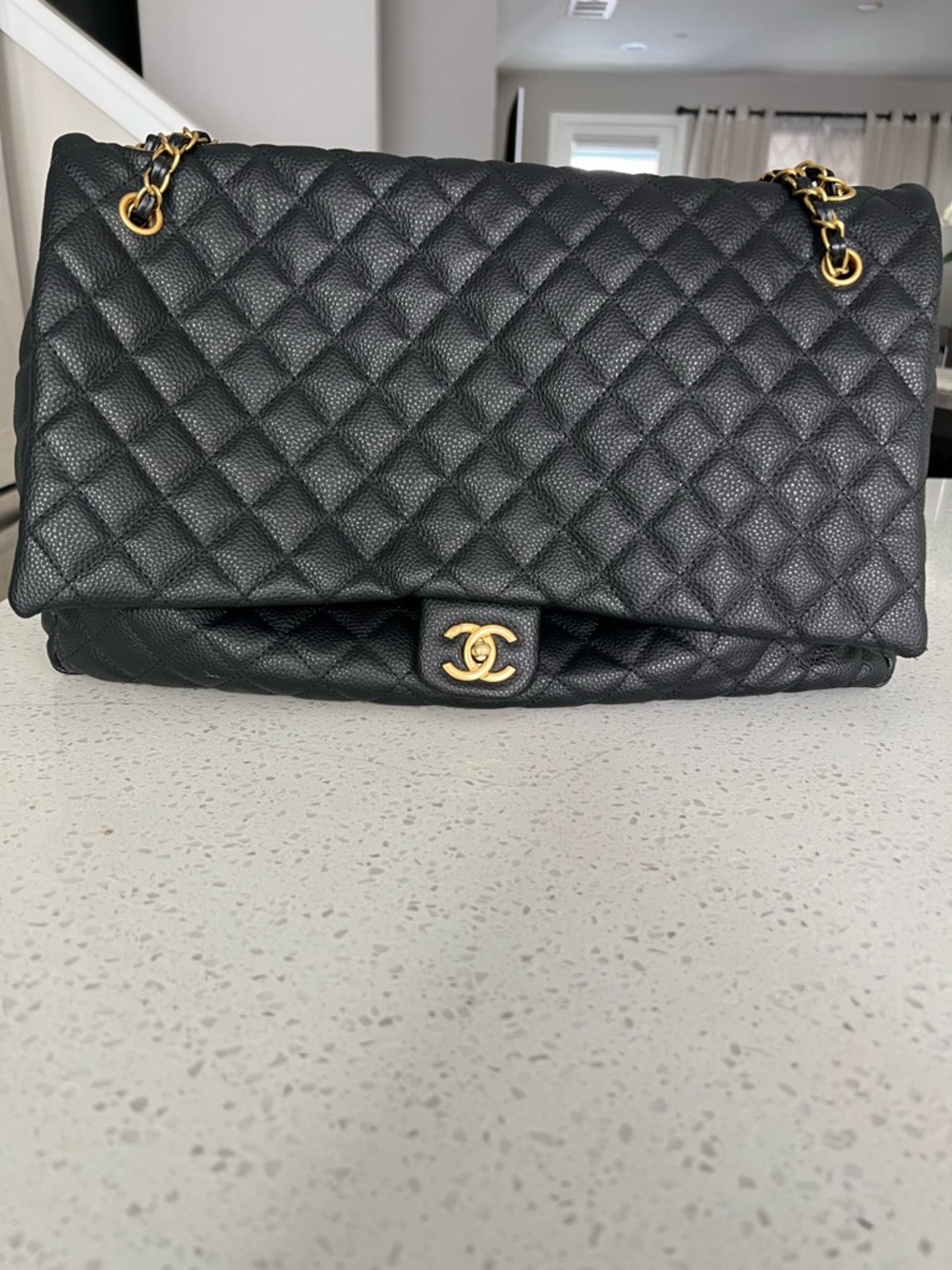 Black Quilted Travel Bag